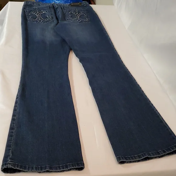 SIZE 8/29 " WAIST LUXE FLUER DE LIS DENIM JEANS - Picture 2 of 9